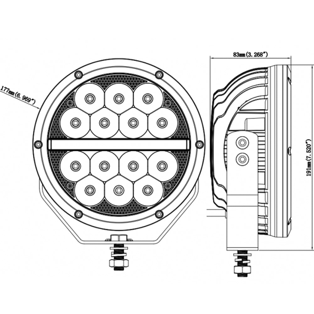 LED Spot Lights with Position Light Strip Line for Land Cruiser Transporter Hilux