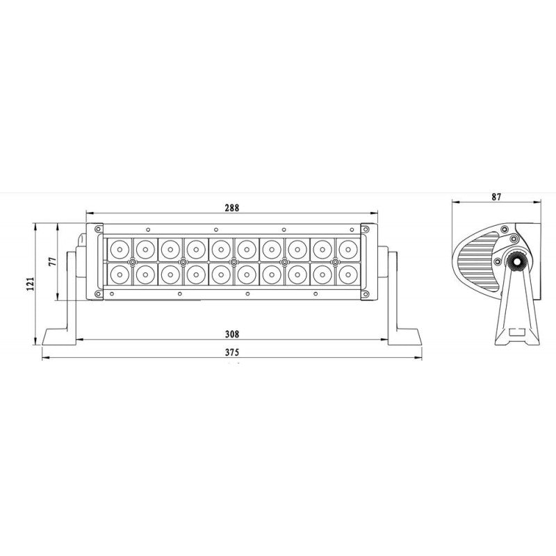 LED LIGHT BAR / FLOOD BEAM / STRAIGHT / 20X LED / 375MM - spo-cs-disabled - spo-default - spo-disabled - spo-notify-me