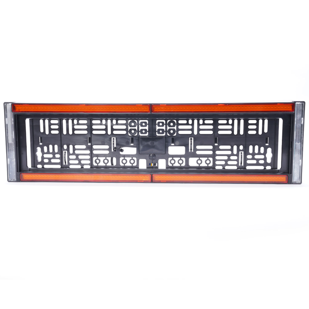 WAS W253 Front Number Plate Holder with Amber Strobe & Reflector -
