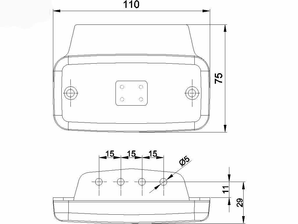 Fristom Side Marker LED Lamp with Bracket - Side Marker Lights - spo-cs-disabled - spo-default - spo-enabled - spo-noti