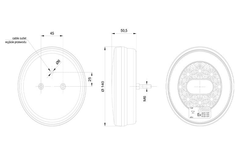 LED Round Trailer Lamp Neon Effect / Fristom FT-110 - spo-cs-disabled - spo-default - spo-disabled - spo-notify-me-disa