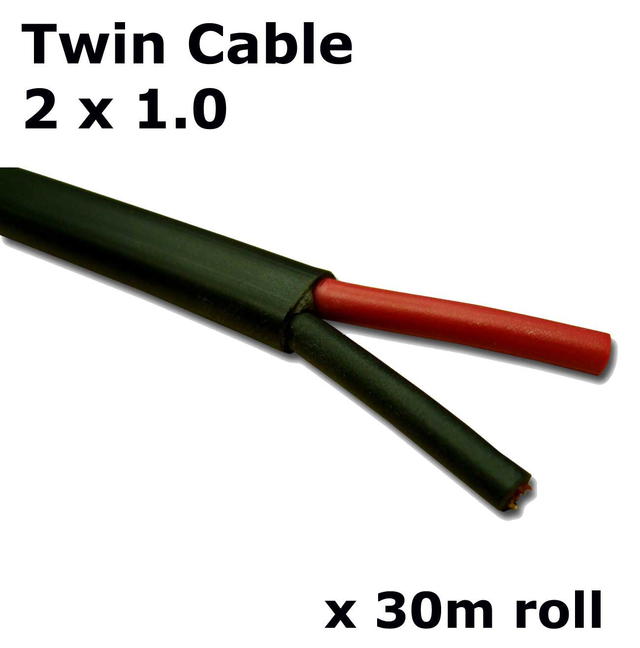 Twin Core Auto Cable / 2 x 1mm Flat Thin Wall Cable - Automotive Cable - spo-cs-disabled - spo-default - spo-enabled