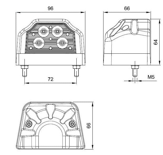 LED Number / Licence Plate Lamp with Position Lamp - Front & Rear Marker Lights - Number Plate Lights - spo-cs-disabled