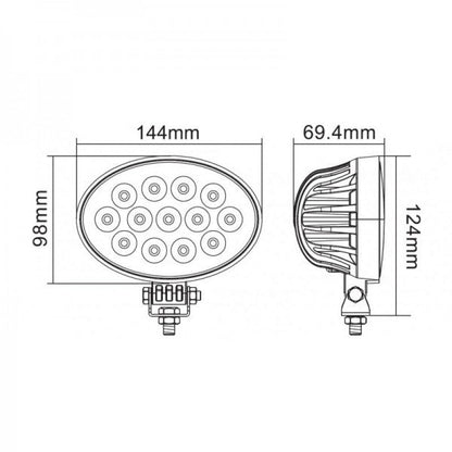 Oval LED Work Light 36W Flood Beam / 2316 Lumen - spo-cs-disabled - spo-default - spo-disabled - spo-notify-me-disabled