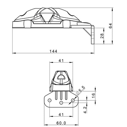 Three Function LED Clearance Lamps With Bracket / Pack of 2 - Outline Marker Lights - spo-cs-disabled - spo-default - s