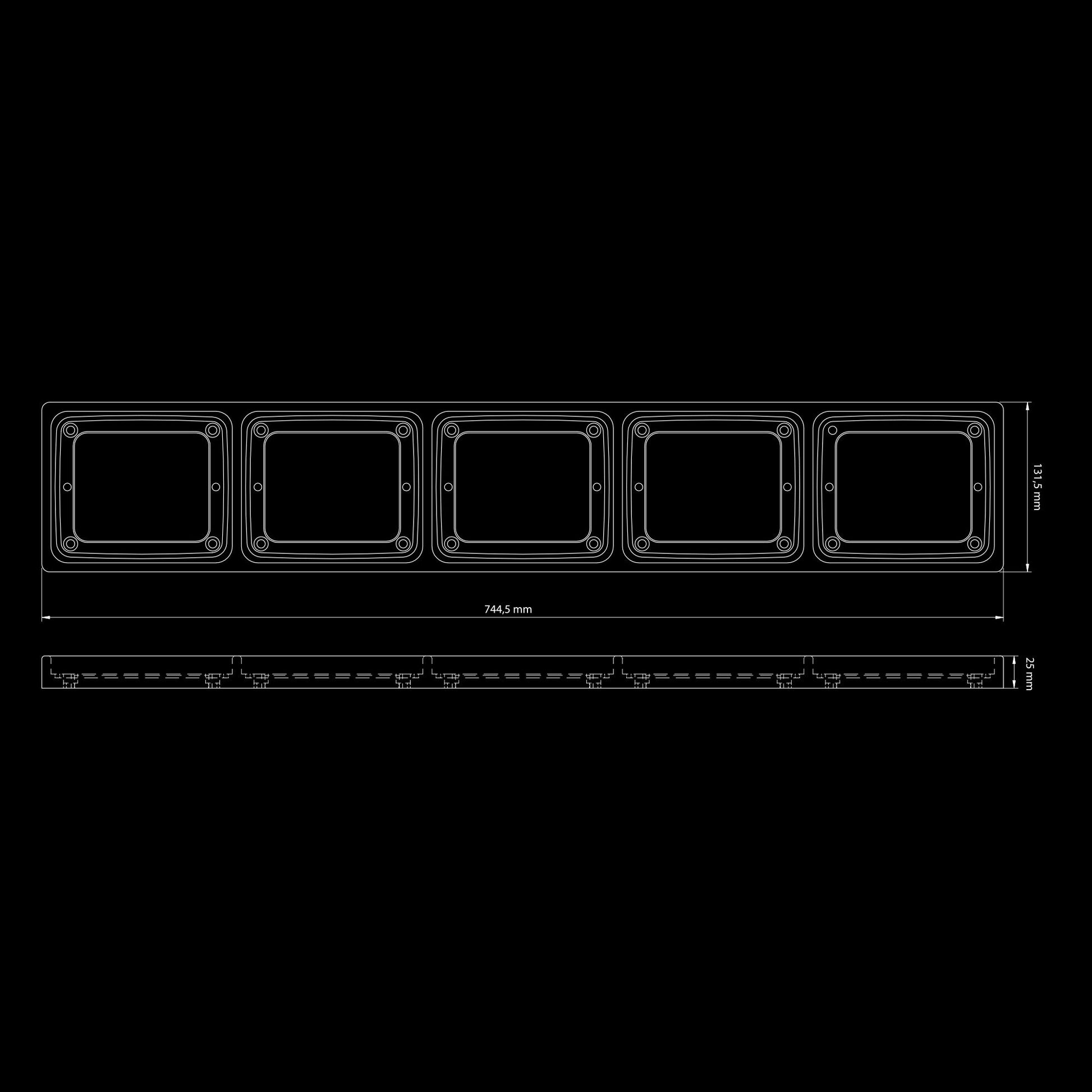 Strands IZE LED Mounting Frame / 5 Lamp Version - 