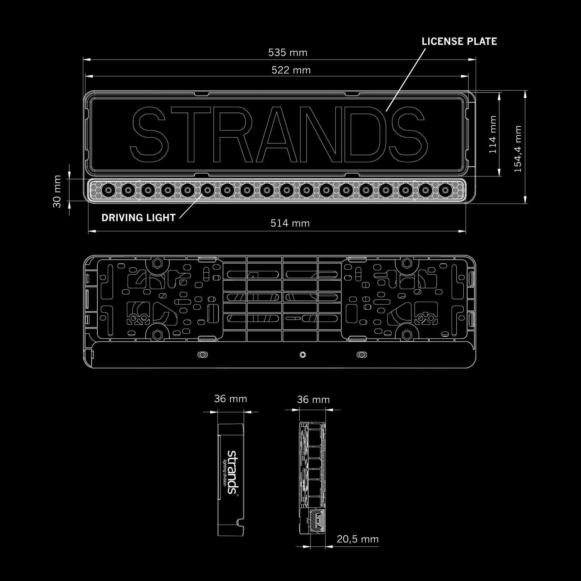 Strands Nuuk E-Line Number Plate LED Light Bar - spo-cs-disabled - spo-default - spo-disabled - spo-notify-me-disabled