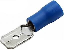 Blue Male Spade Terminal 6.3mm / Pack of 100 - Electrical Connectors - spo-cs-disabled - spo-default - spo-enabled - sp