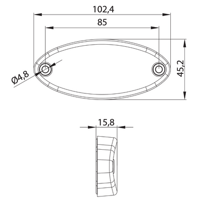 Fristom Oval Trailer Style LED Marker Light with Reflector - 