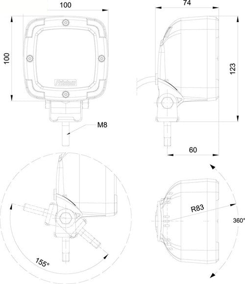 Fristom FT-036 LED Work Lamp Heavy Duty Aluminium Housing / 2800 Lumen - spo-cs-disabled - spo-default - spo-enabled