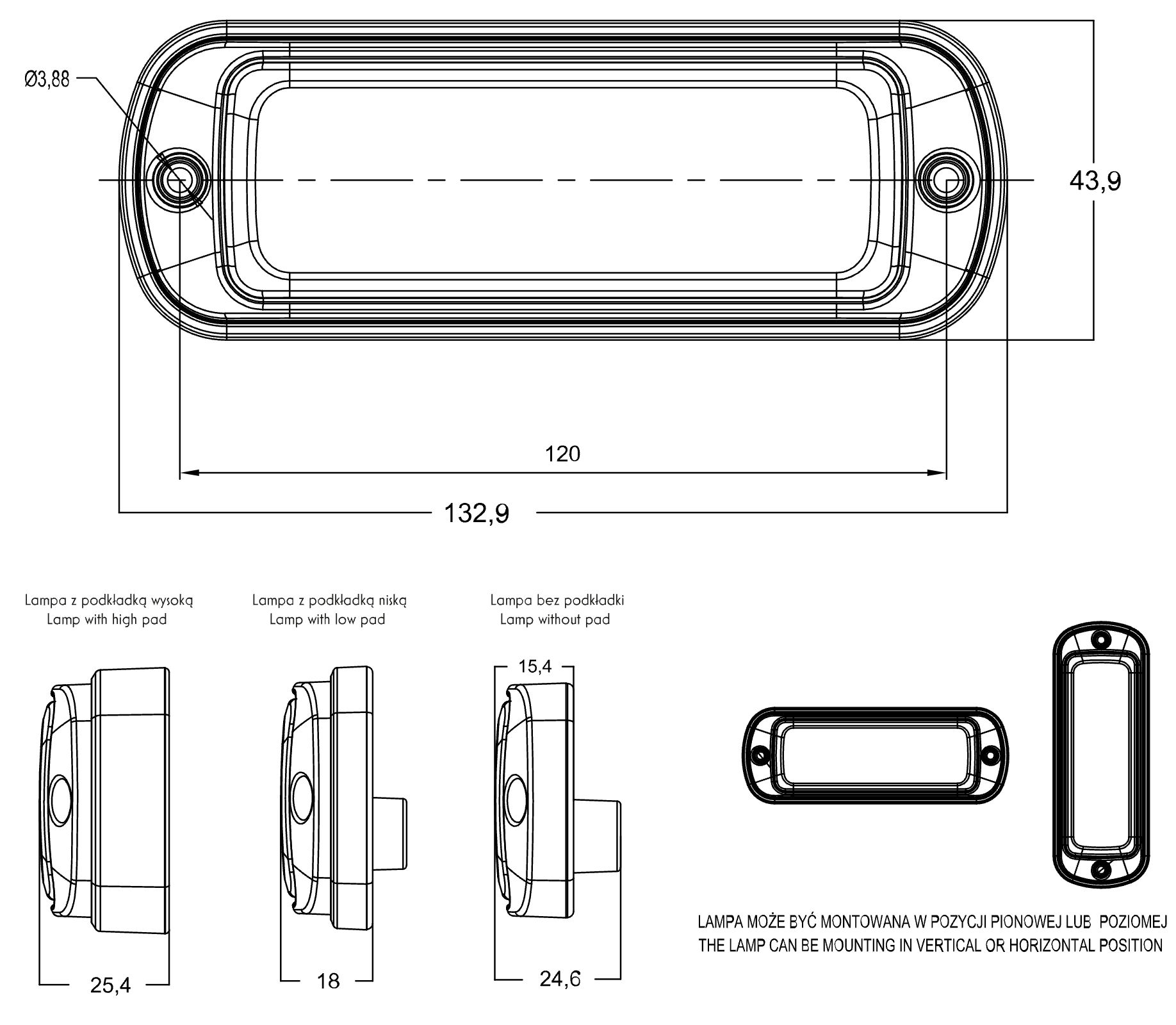 WAS W229 LED Work Light / Scene Light with Two Mounting Brackets / Opaque Lens - spo-cs-disabled - spo-default - spo-di