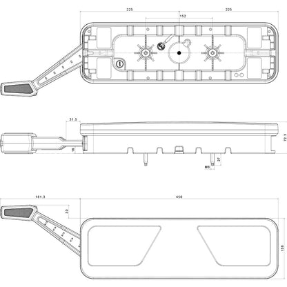 Large LED Trailer Lamp for Semi Trailers with Outline Marker / 6 x Function - spo-cs-disabled - spo-default - spo-disab