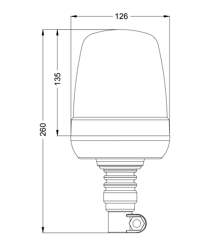 LED Emergency Beacon with Flexi DIN Fix - 