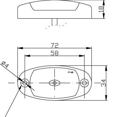 LED Marker Light Oval - Side Marker Lights - spo-cs-disabled - spo-default - spo-disabled - spo-notify-me-disabled