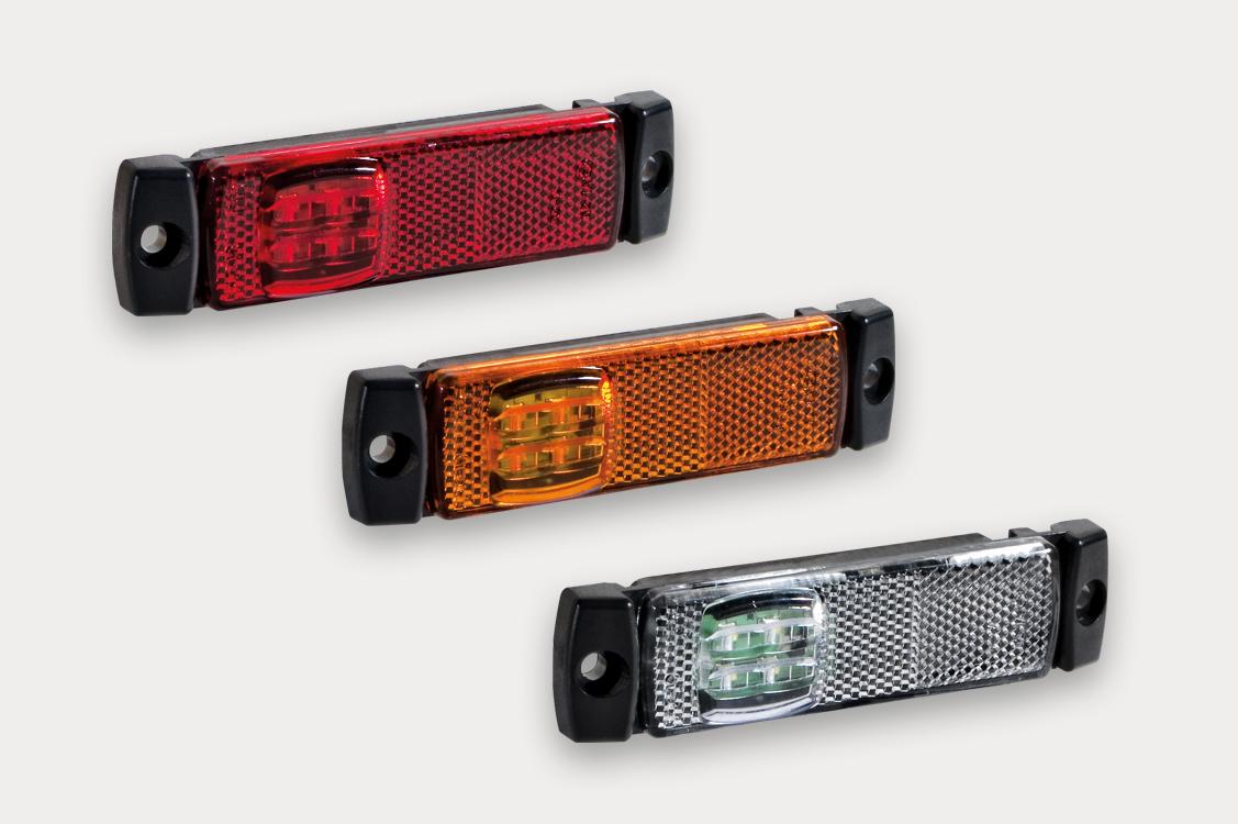 LED Marker Light with Reflector: White, Red or Amber - Front & Rear Marker Lights - spo-cs-disabled - spo-default - spo