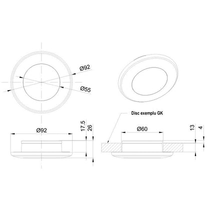 LED Interior Light / Round 92mm / No Visible Fixings / 420 Lumen = 35w Bulb - spo-cs-disabled - spo-default - spo-disab