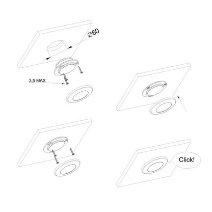 LED Interior Light / Round 92mm / No Visible Fixings / 420 Lumen = 35w Bulb - spo-cs-disabled - spo-default - spo-disab