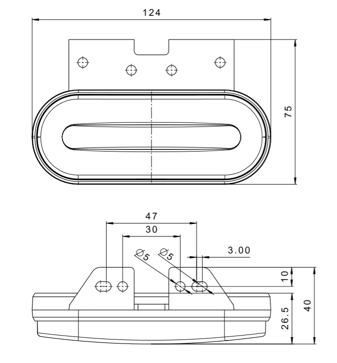 Fristom Amber Side Marker Light with LED Stripe - spo-cs-disabled - spo-default - spo-enabled - spo-notify-me-disabled