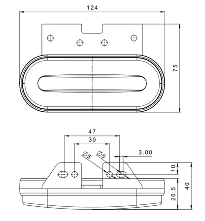 Fristom Amber Side Marker Light with LED Stripe - spo-cs-disabled - spo-default - spo-enabled - spo-notify-me-disabled