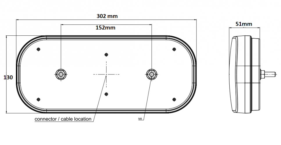 Premium Rear LED Trailer Lamp with Dynamic Indicator / 7 Functions / 300mm - spo-cs-disabled - spo-default - spo-disabl