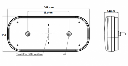 Premium Rear LED Trailer Lamp with Dynamic Indicator / 7 Functions / 300mm - spo-cs-disabled - spo-default - spo-disabl