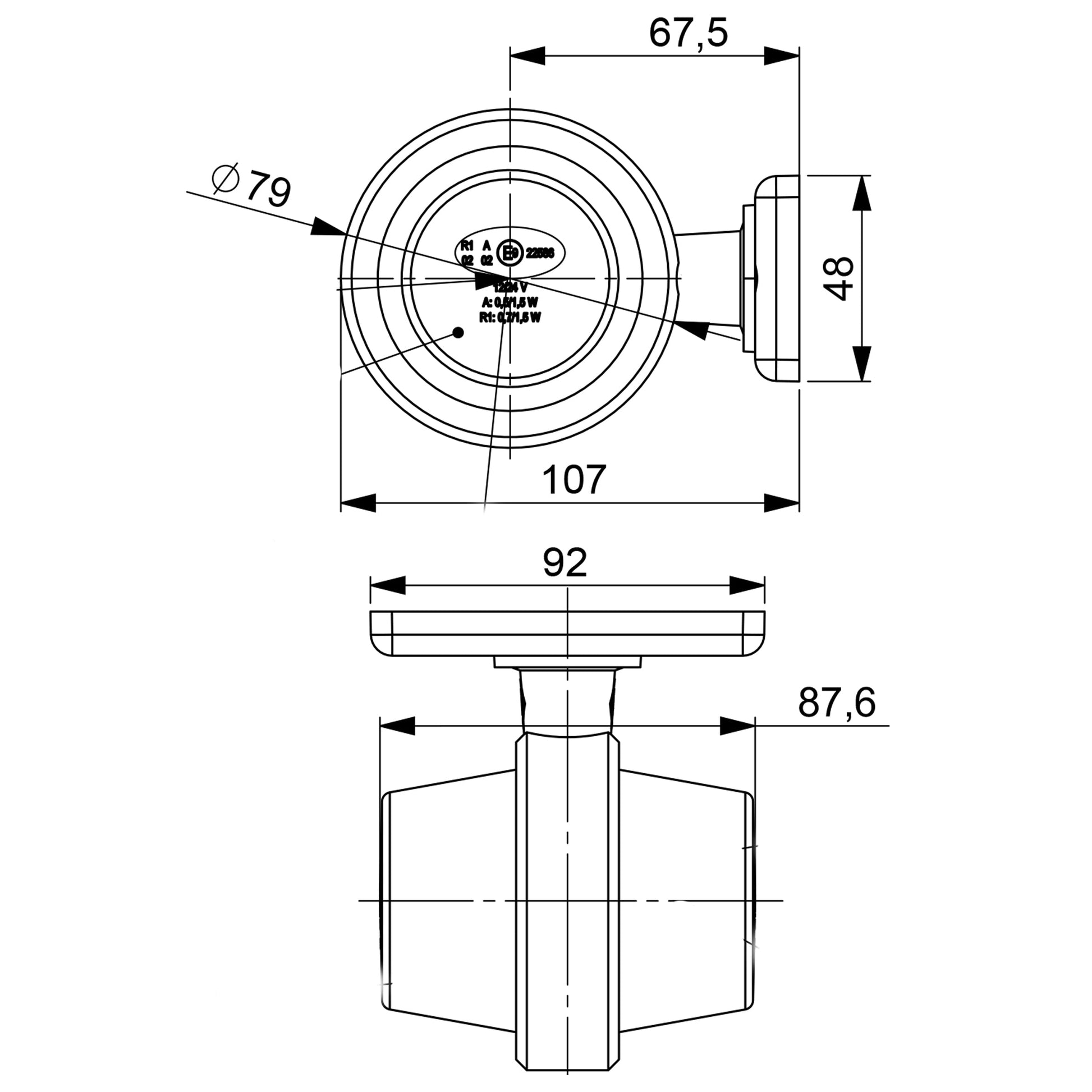 Old School Short LED Outline Marker Light / Red & Clear Lens - spo-cs-disabled - spo-default - spo-enabled - spo-notify