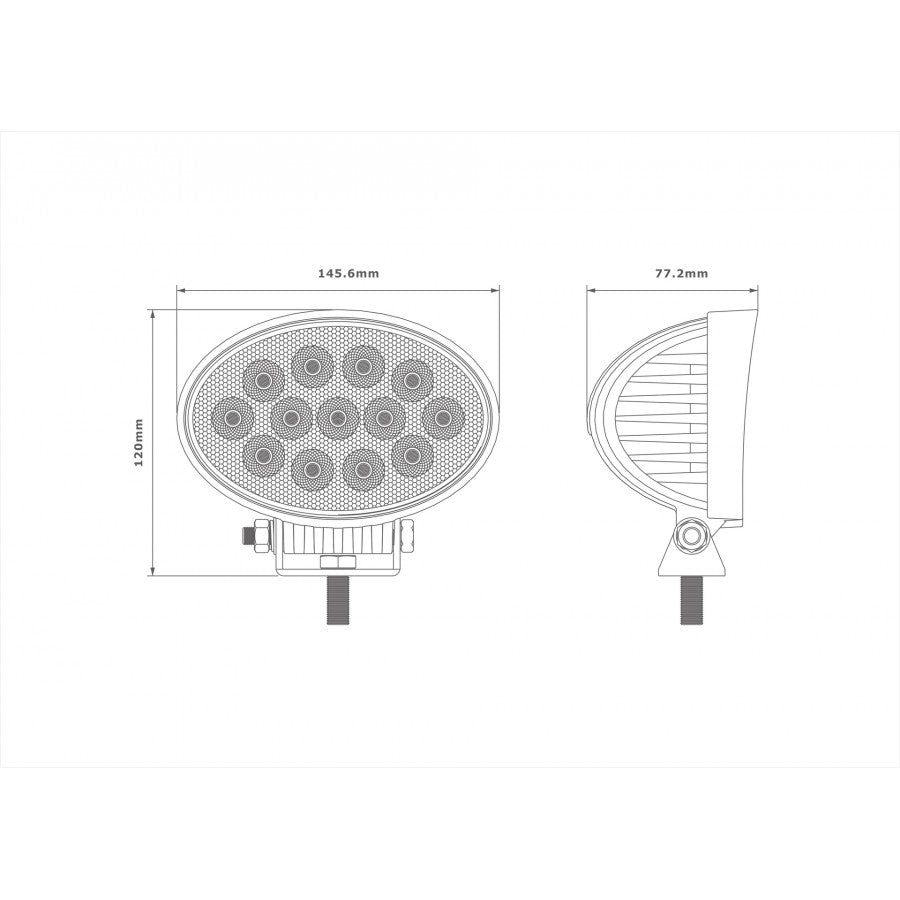 Oval LED Work Light 36W Flood Beam / 2316 Lumen - spo-cs-disabled - spo-default - spo-disabled - spo-notify-me-disabled