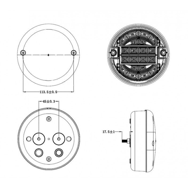 LED Round Burger Trailer Light / Deep Bracket - spo-cs-disabled - spo-default - spo-disabled - spo-notify-me-disabled