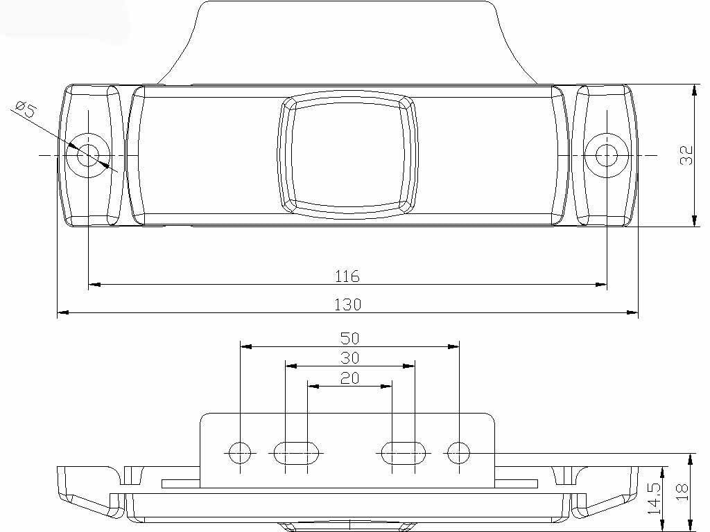 Slimline Amber Side Marker Lamp with Horizontal Bracket - Fristom - spo-cs-disabled - spo-default - spo-disabled - spo