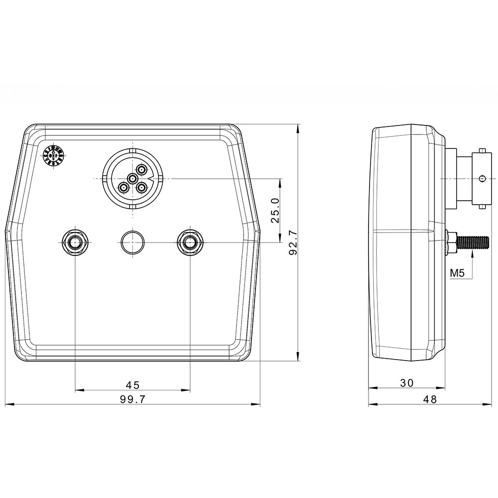 Fristom FT-222 Small 12V LED Trailer Lamp with Stop, Tail & Indicator - spo-cs-disabled - spo-default - spo-disabled