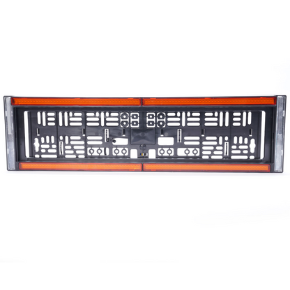 WAS W253 Front Number Plate Holder with Amber Strobe & Reflector - 