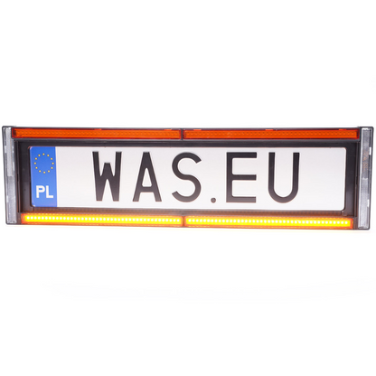 WAS W253 Front Number Plate Holder with Amber Strobe & Reflector - 
