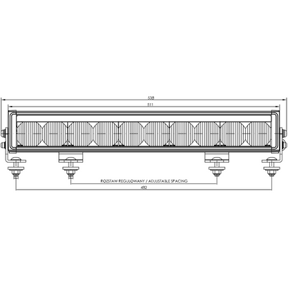 WAS Pantera LED Light Bar with White Position Light Strip / 20"