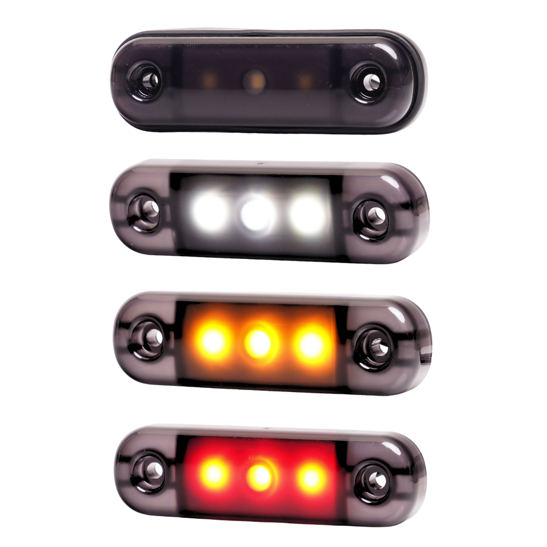 WAS Black Smoked Marker Light / Dark Lens / 3 LED - 