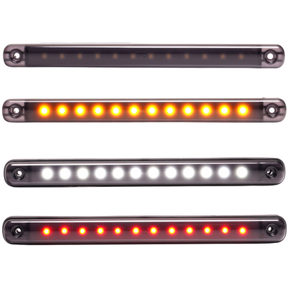 WAS Long 238mm Black Smoked Marker Light / Dark Lens / 12 LED - 