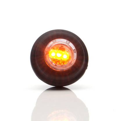 WAS W80 Small Round Push In Marker Light / Button Type / Rounded Gasket - 