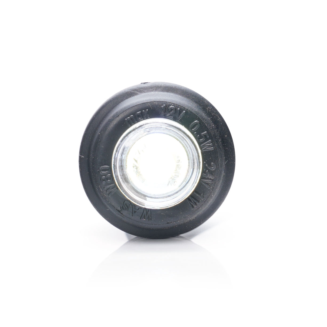 WAS W80 Small Round Push In Marker Light / Button Type / Flat Gasket - 